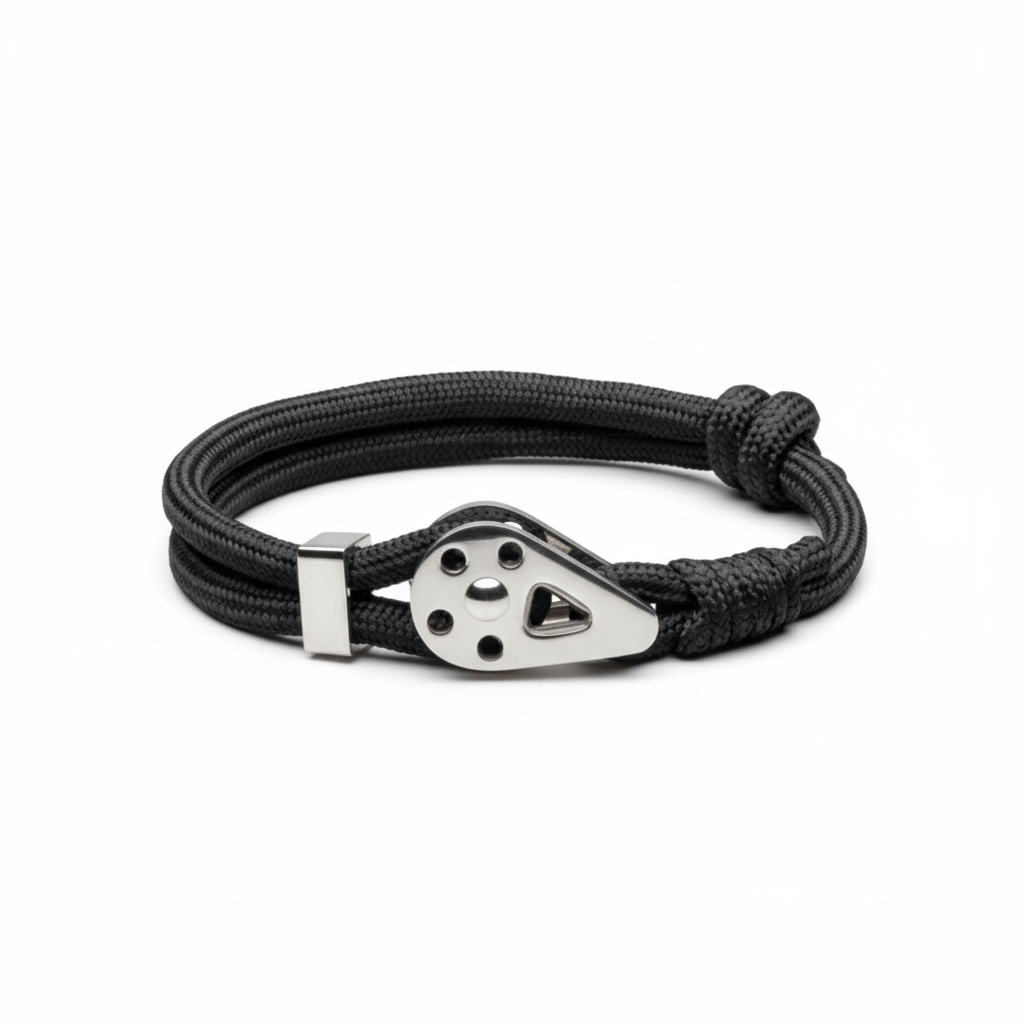 Bracelet Bravo Silver Black String