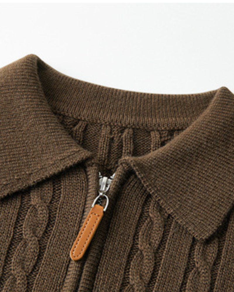 100% Premium Wool Sweater with Zipper