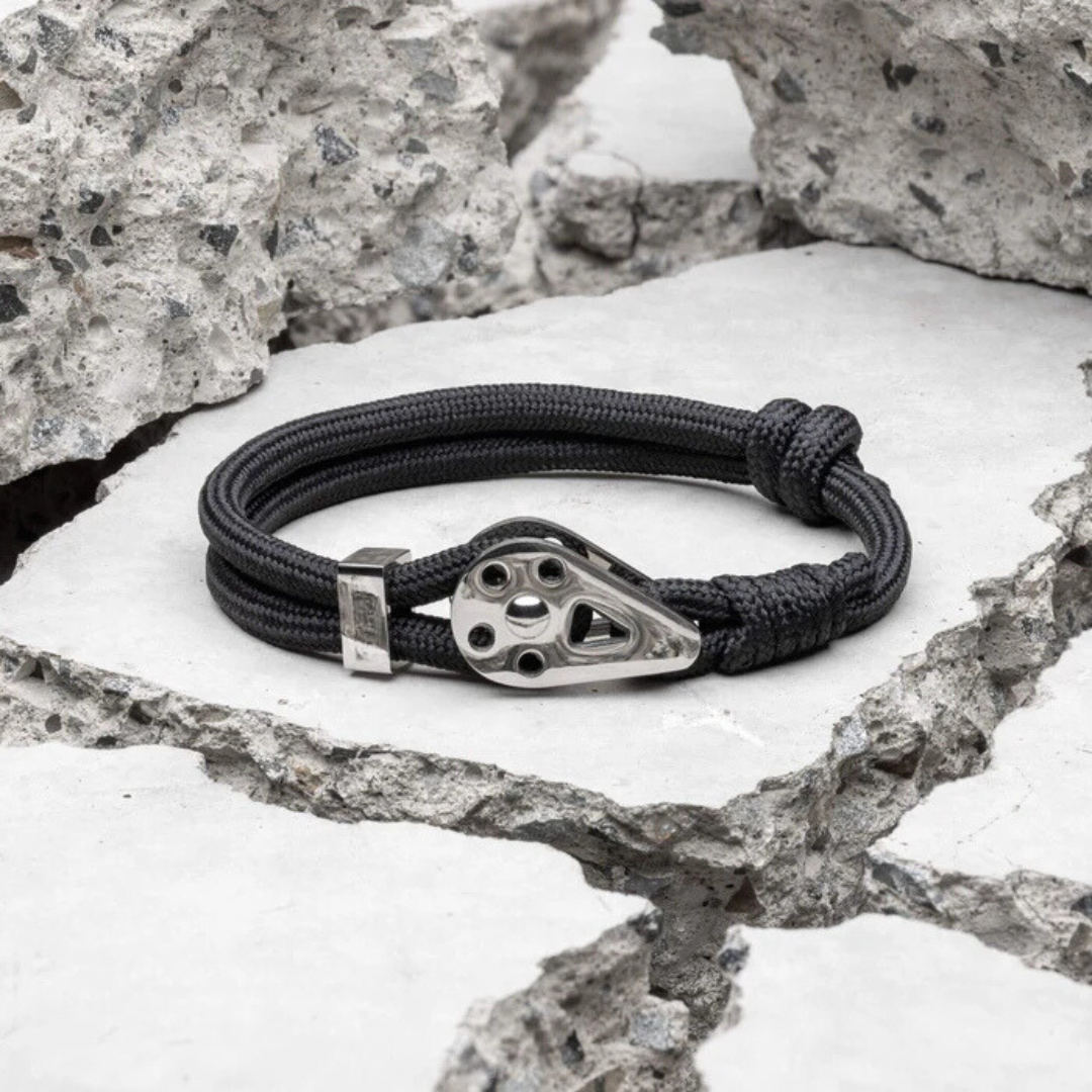 Bracelet Bravo Silver Black String