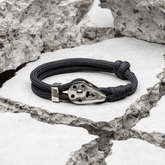 Bracelet Bravo Silver Black String