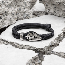 Bracelet Bravo Silver Black String