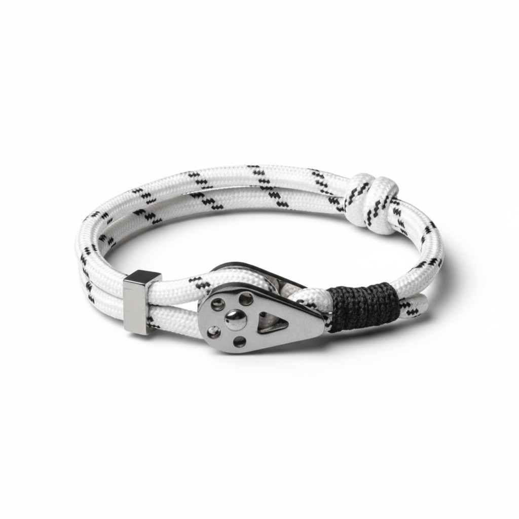 Bracelet String White Bravo Silver
