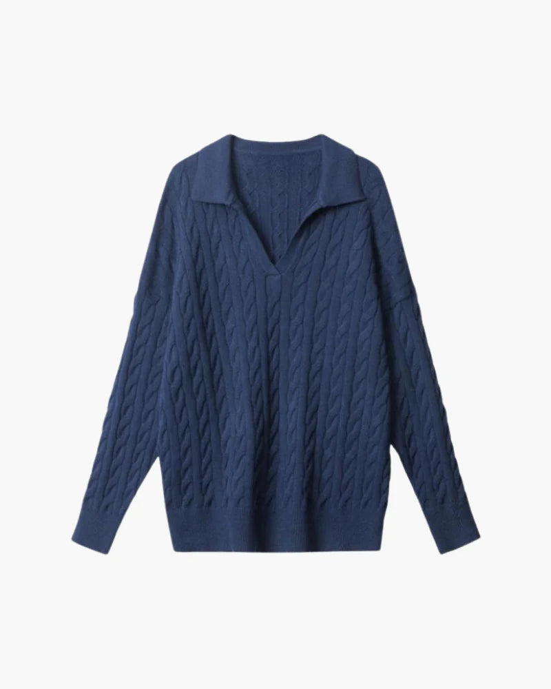 Sweater of malha of lã premium Of decote em V