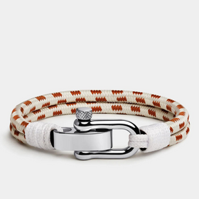 Bracelet Sailboat String White and Brown