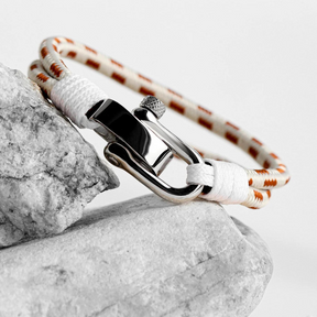 Bracelet Sailboat String White and Brown