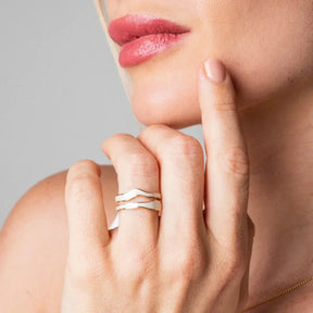 Ring Abstrato Madrepérola Adjustable - Uranos 