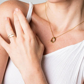 Ring Abstrato Madrepérola Adjustable - Uranos 