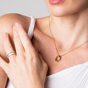 Ring Abstrato Madrepérola Adjustable - Uranos 