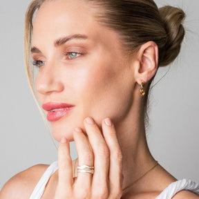 Ring Abstrato Madrepérola Adjustable - Uranos 