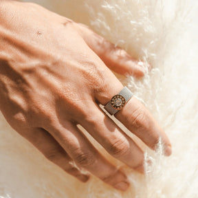 Ring Roman Malha - Silver - Uranos 