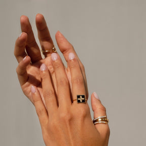 Ring Trevo Black Adjustable  - Uranos 