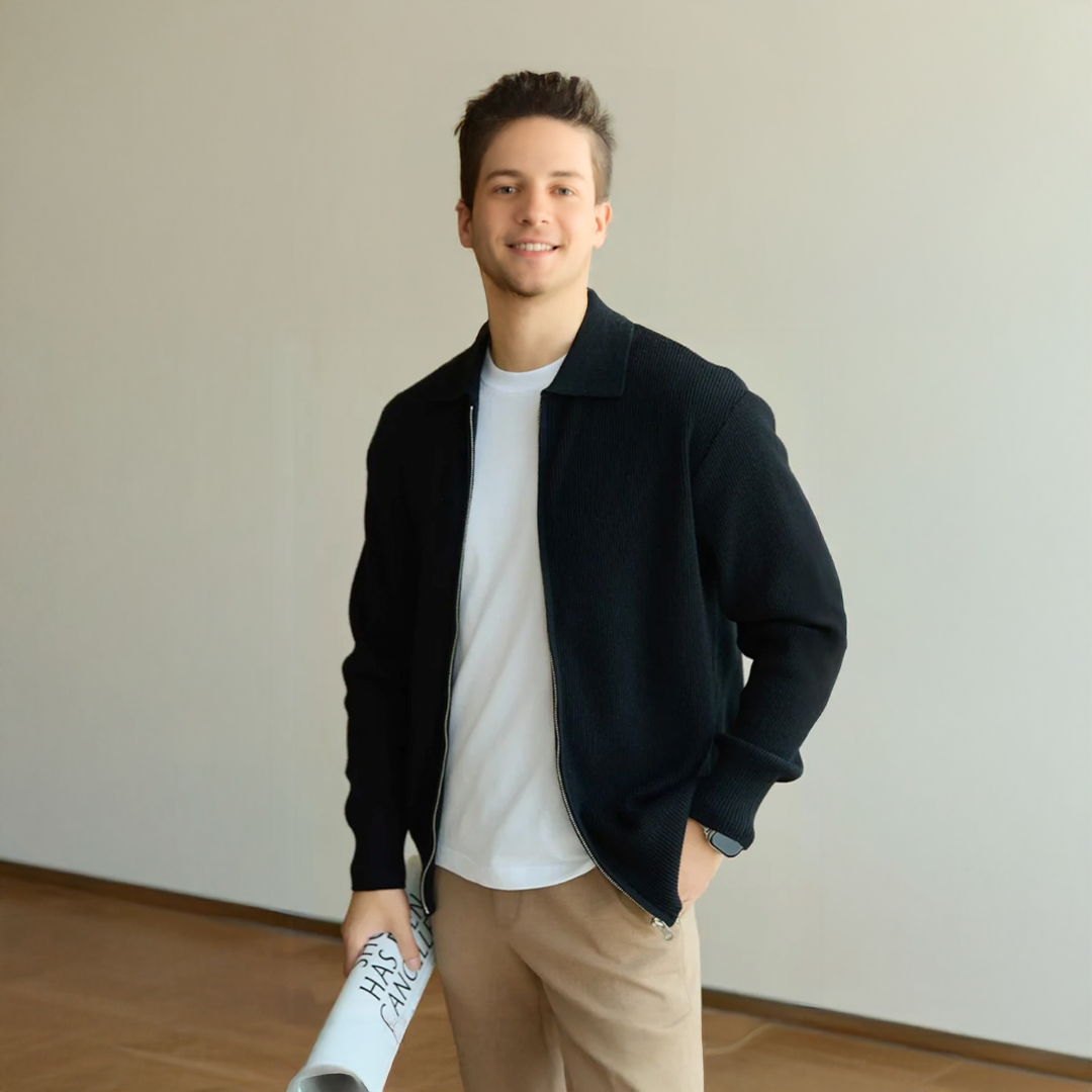 Sweater 100% lã premium Of Zipper