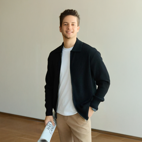 Sweater 100% lã premium Of Zipper