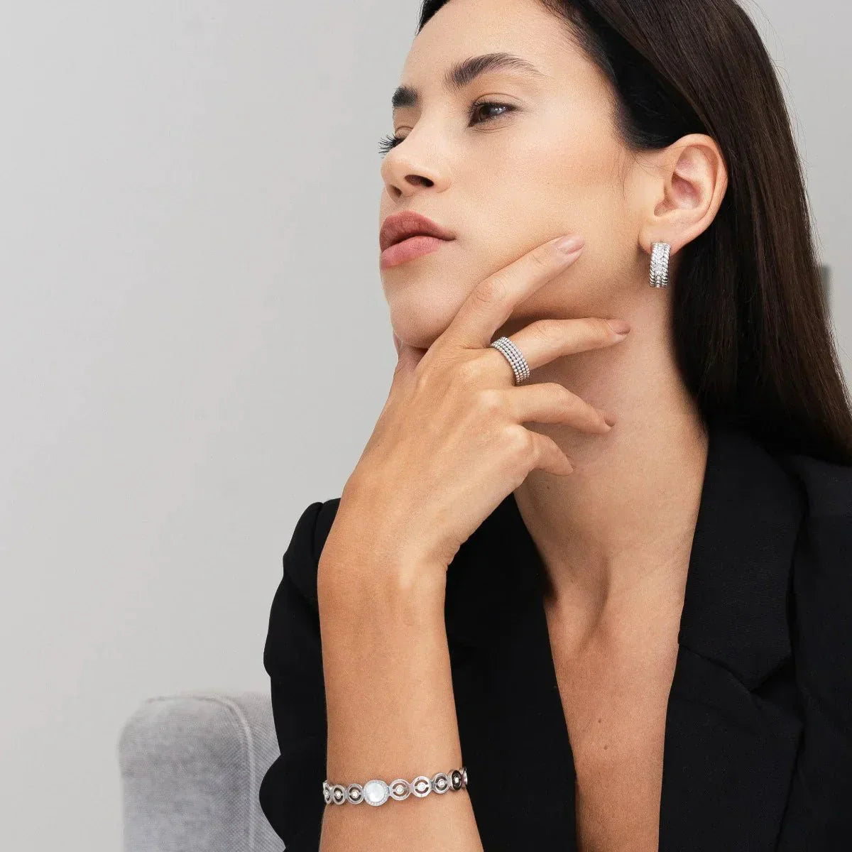 Bracelete Olivia Pedra Zircônia - Silver - Uranos 