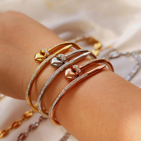 Bracelete Prego Cravejado Zircônia - Silver - Uranos 