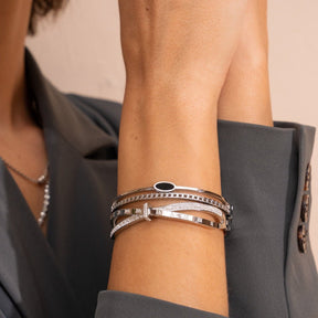 Bracelete Romano Zircônia - Silver - Uranos 