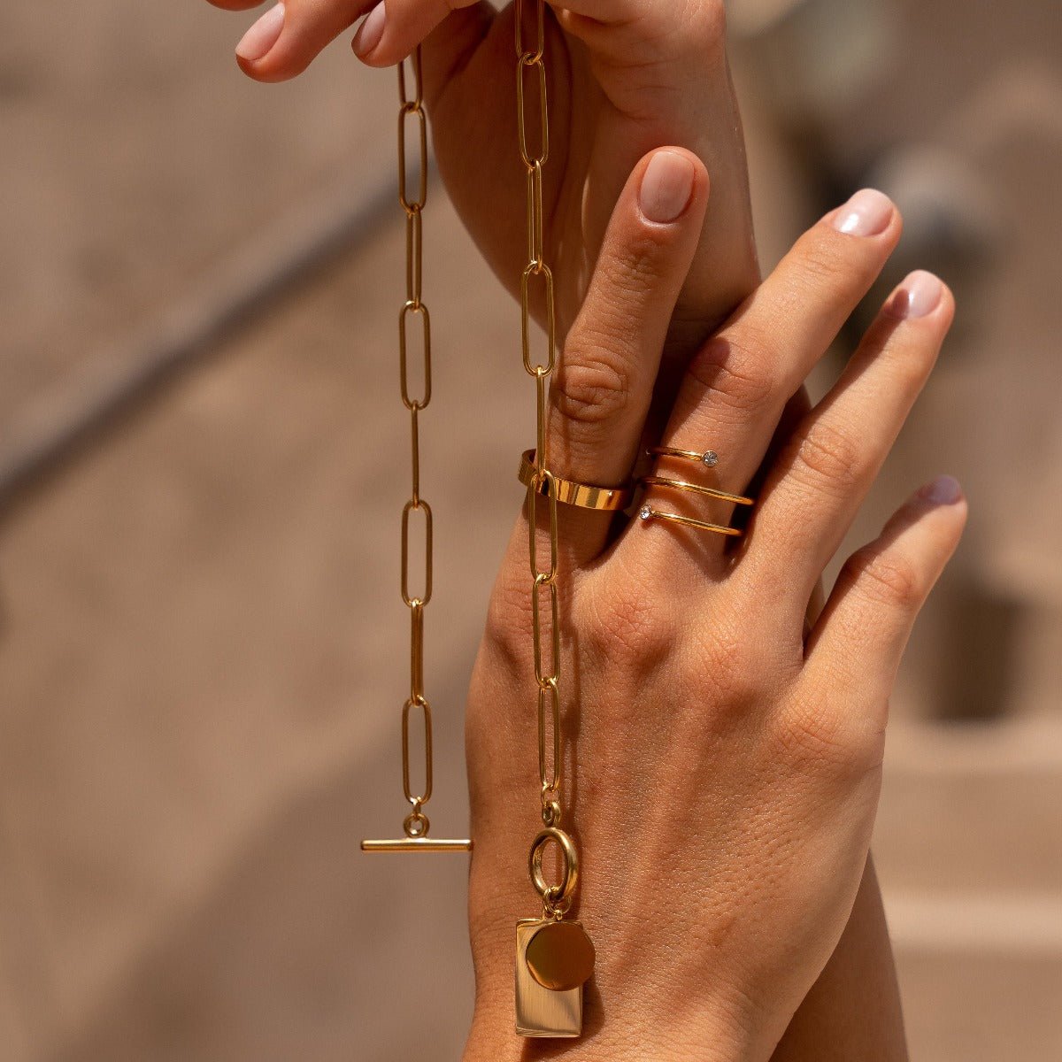 Necklaces Current Pingente Geométrico Liso  - Uranos 