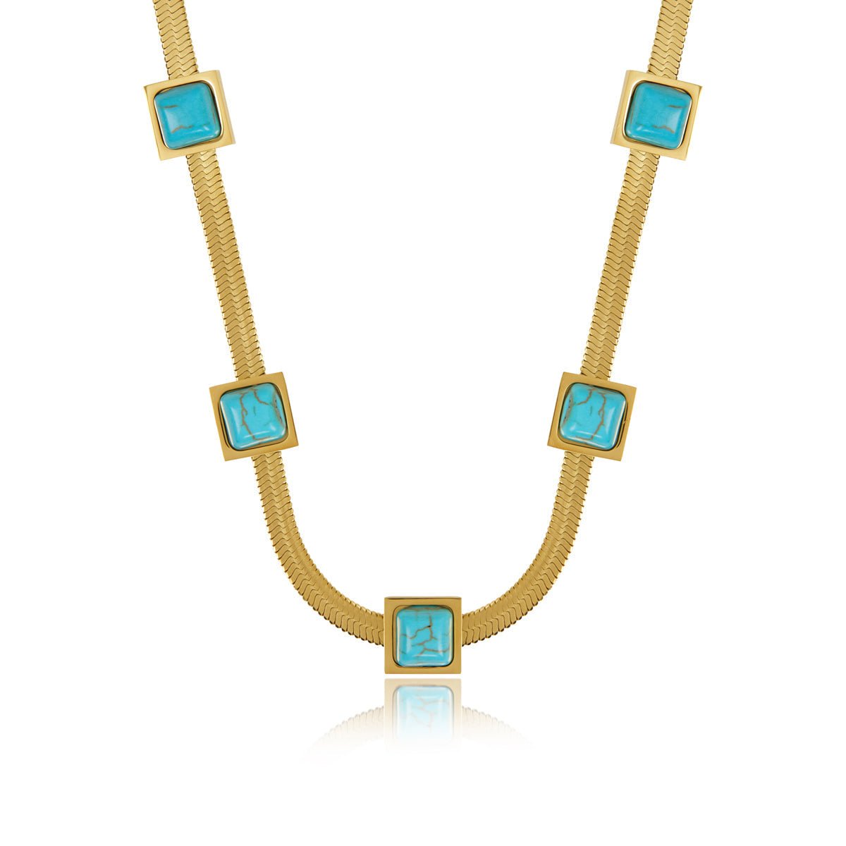 Necklaces Malha Pedra Aqua  - Uranos 