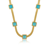 Necklaces Malha Pedra Aqua  - Uranos 
