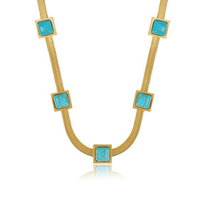 Necklaces Malha Pedra Aqua  - Uranos 