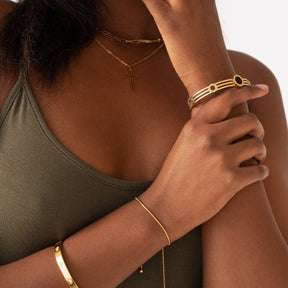 Bracelet Adjustable Fina Banhada em  - Uranos 