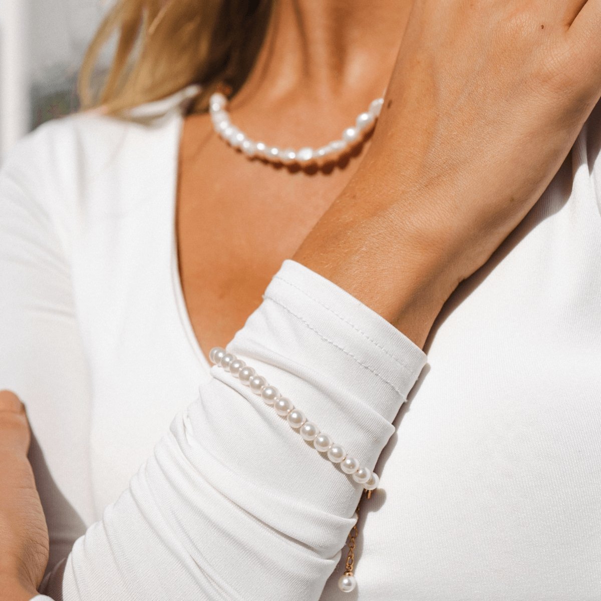 Bracelet of Pérolas Charm Banhada em  - Uranos 