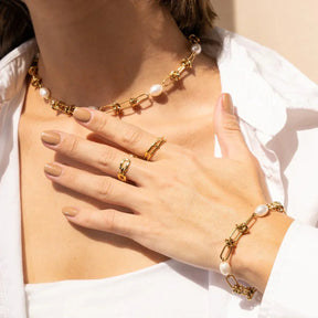 Bracelet Nó e Pérolas  - Uranos 