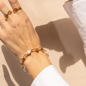 Bracelet Nó e Pérolas  - Uranos 