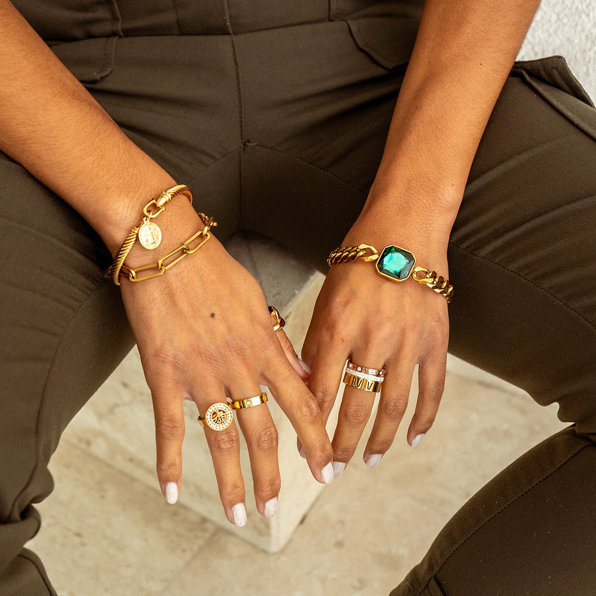 Bracelet Rich Pedra Verof Esmeralda - Uranos 